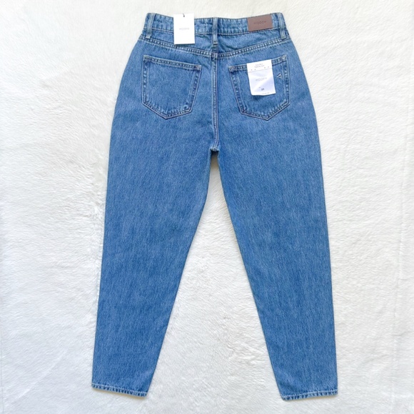 HIDDEN Zoey Tapered Mom High Rise Ankle Crop Acid Wash 100% Cotton Jeans - Picture 7 of 12